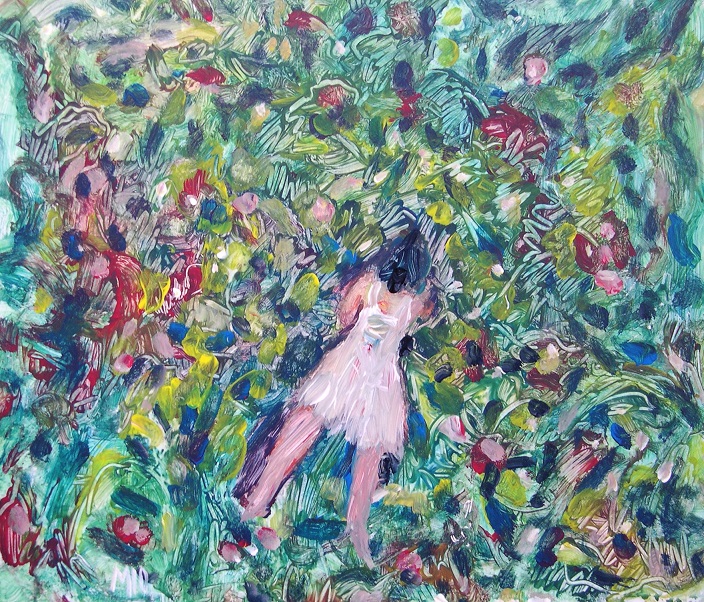AU JARDIN DE MARIA 49cm x 42cm