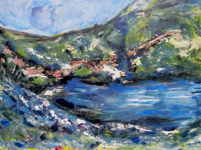 SOMEWHERE IN THE PYRENEES 77cmx58cm